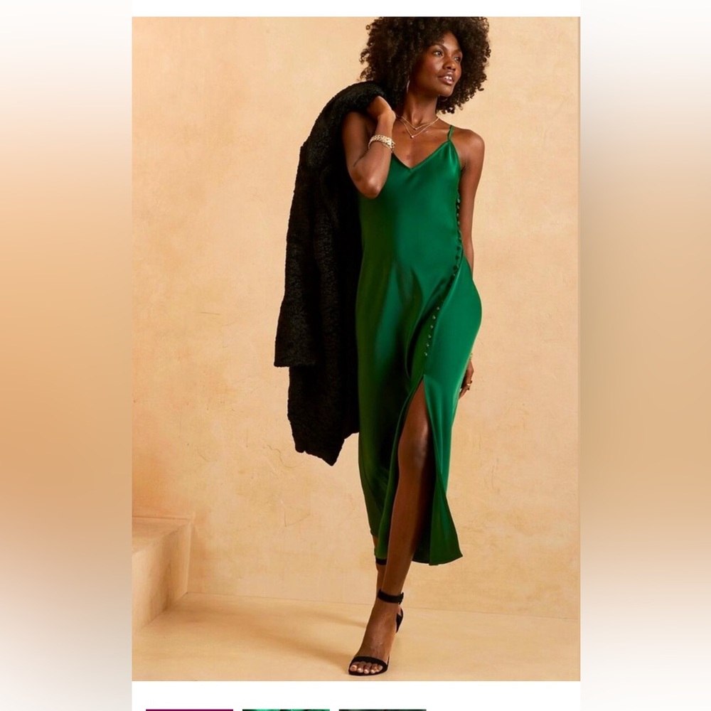 Banana Republic Green Silk Jasper Dress